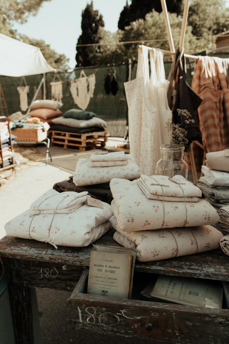 At the flea market.